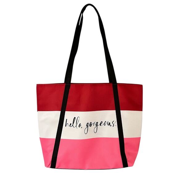 Clinique x Kate Spade New York Hello Gorgeous Red Logo Tote Bag 16” x 12” - Picture 3 of 6